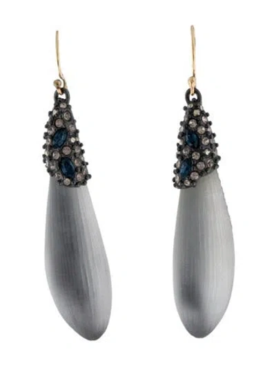 Pre-owned Alexis Bittar Crystal Encrusted & Lucite Drop Earrings In Multi