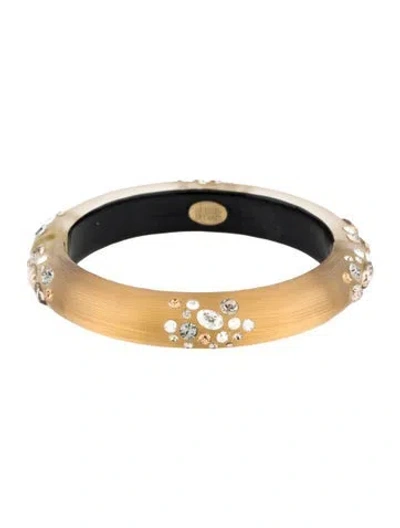 Pre-owned Alexis Bittar Crystal Encrusted & Lucite Hinged Bracelet, 7"
