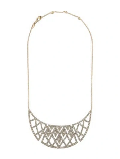 Pre-owned Alexis Bittar Crystal Encrusted Bib Necklace, 18.5" In Multi