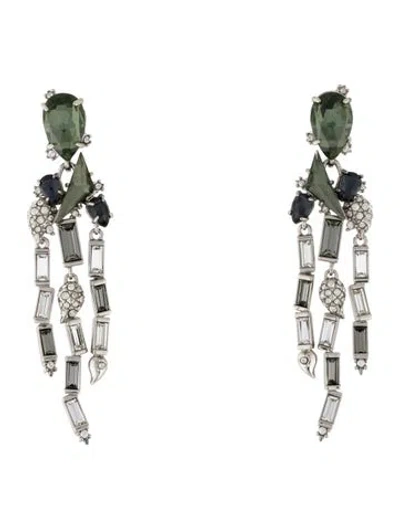 Pre-owned Alexis Bittar Crystal Encrusted Chandelier Earrings In Multi