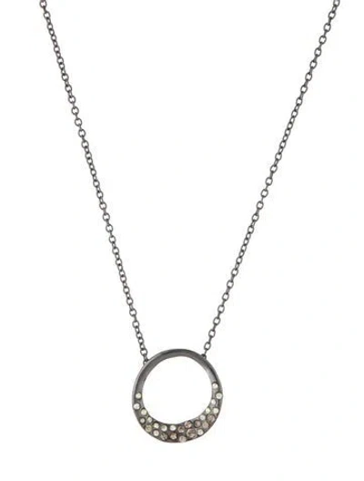 Pre-owned Alexis Bittar Crystal Encrusted Circle Pendant Necklace, 19" In Multi