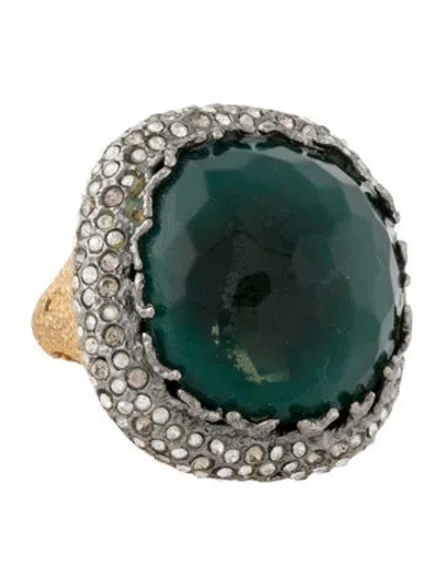 Pre-owned Alexis Bittar Crystal Encrusted Cocktail Ring In Multi