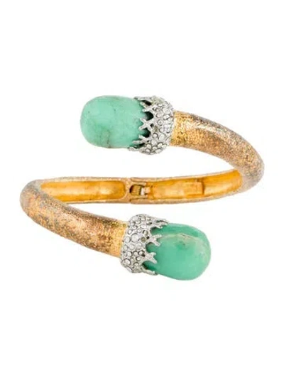 Pre-owned Alexis Bittar Crystal Encrusted Cuff Bracelet, 6.25" In Multi