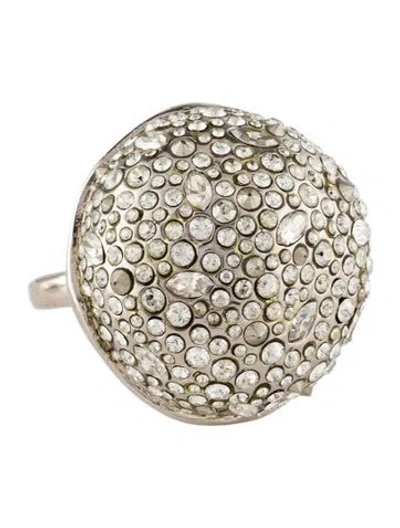 Pre-owned Alexis Bittar Crystal Encrusted Dome Cocktail Ring In Multi