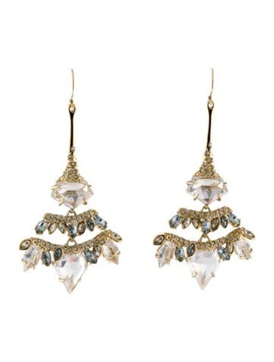 Pre-owned Alexis Bittar Crystal Encrusted Drop Earrings In Blue