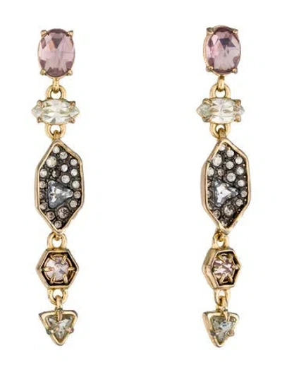 Pre-owned Alexis Bittar Crystal Encrusted Drop Earrings In Multi