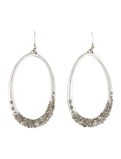 Pre-owned Alexis Bittar Crystal Encrusted Drop Earrings In Silver