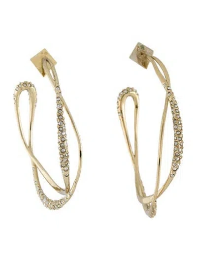Pre-owned Alexis Bittar Crystal Encrusted Hoop Earrings In Multi