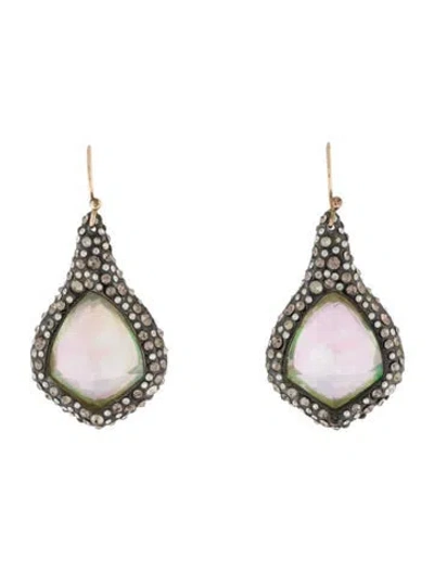 Pre-owned Alexis Bittar Crystal Encrusted Kite Earrings In Multi