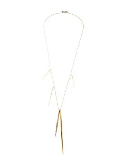 Pre-owned Alexis Bittar Crystal Encrusted Long Spear Necklace, 32.25" In Transparent