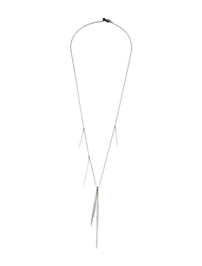 Pre-owned Alexis Bittar Crystal Encrusted Long Spear Pendant Necklace, 31.75" In Multicolor