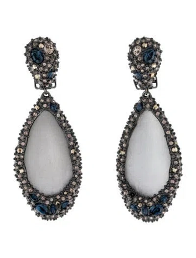 Pre-owned Alexis Bittar Crystal Encrusted Lucite Clip-on Earrings In Multicolor
