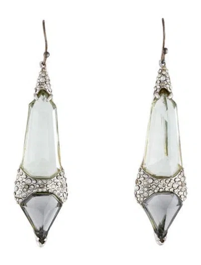 Pre-owned Alexis Bittar Crystal Encrusted Miss Havisham Drop Earrings In Multicolor