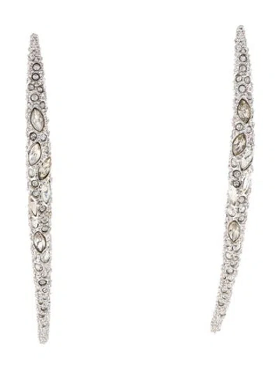 Pre-owned Alexis Bittar Crystal Encrusted Miss Havisham Infinity Spear Earrings In Multi