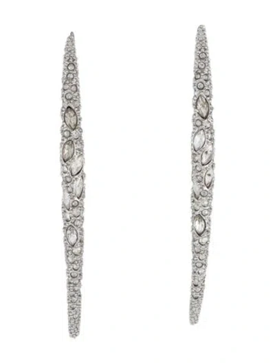 Pre-owned Alexis Bittar Crystal Encrusted Miss Havisham Infinity Spear Earrings In Multicolor