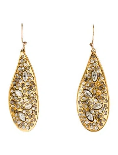 Pre-owned Alexis Bittar Crystal Encrusted Miss Havisham Teardrop Earrings In Transparent
