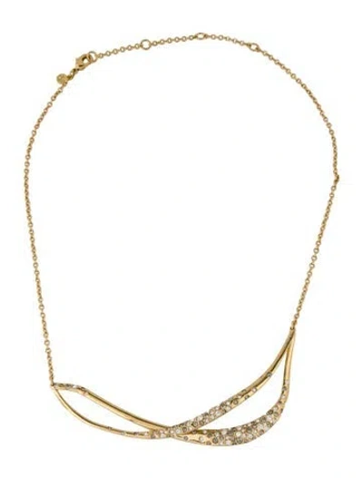 Pre-owned Alexis Bittar Crystal Encrusted Miss Havisham Twined Necklace, 19" In Transparent