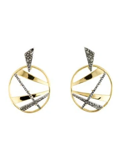 Pre-owned Alexis Bittar Crystal Encrusted Oval Drop Earrings In Multicolor