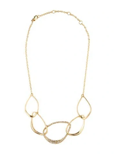 Pre-owned Alexis Bittar Crystal Encrusted Oval Link Necklace, 16", 16" In Clear