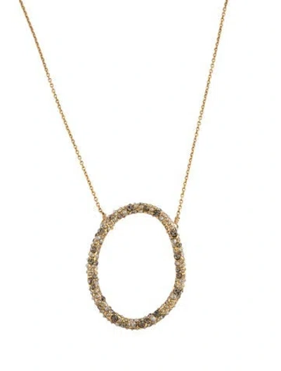 Pre-owned Alexis Bittar Crystal Encrusted Oval Pendant Necklace, 18.75" In Grey