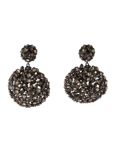 Pre-owned Alexis Bittar Crystal Encrusted Pavo Nova Clip-on Drop Earrings In Multicolor
