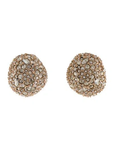 Pre-owned Alexis Bittar Crystal Encrusted Pebble Stud Earrings In Multi