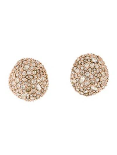 Pre-owned Alexis Bittar Crystal Encrusted Pebble Stud Earrings In Multi