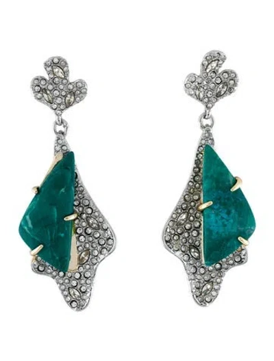 Pre-owned Alexis Bittar Crystal Encrusted Roxbury Dangling Drop Earrings In Multi