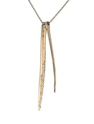 Pre-owned Alexis Bittar Crystal Encrusted Spear Pendant Necklace, 19" In Multicolor