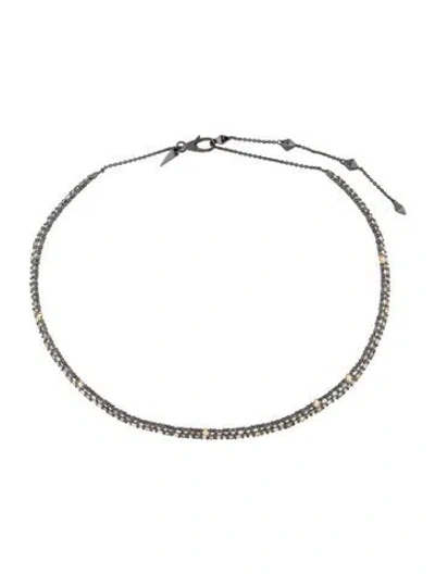 Pre-owned Alexis Bittar Crystal Encrusted Spike Choker Necklace, 14" In Multicolor