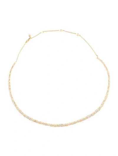 Pre-owned Alexis Bittar Crystal Encrusted Spike Two-tone Choker Necklace, 16.5" In Multi