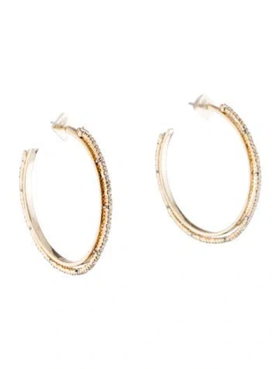Pre-owned Alexis Bittar Crystal Encrusted Spiked Hoop Earrings In Multi