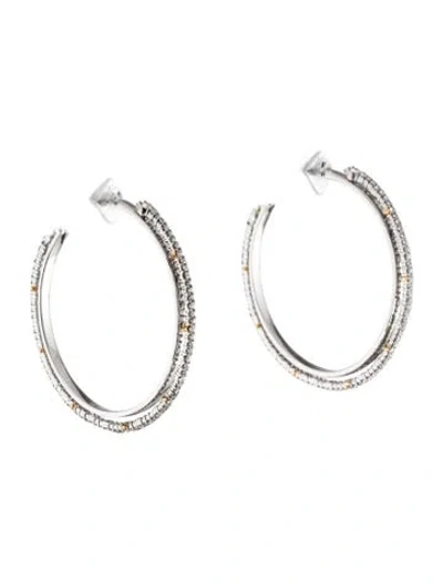Pre-owned Alexis Bittar Crystal Encrusted Spiked Hoop Earrings In Multi