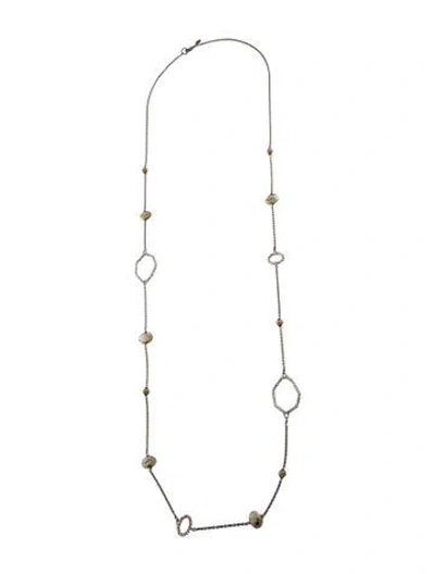 Pre-owned Alexis Bittar Crystal Encrusted Station Necklace, 42" In Multi