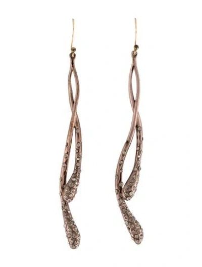 Pre-owned Alexis Bittar Crystal Encrusted Twist Drop Earrings In Multicolor