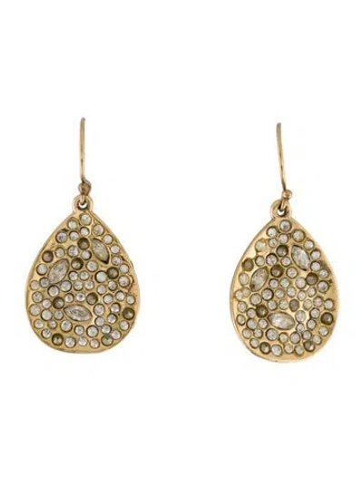 Pre-owned Alexis Bittar Crystal Encrusted Woodland Fantasy Teardrop Earrings In Multi