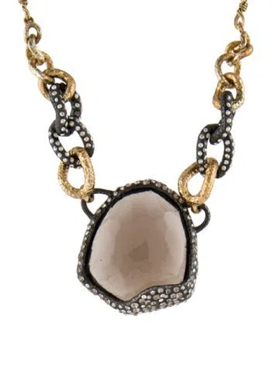 Pre-owned Alexis Bittar Crystal Faceted Pendant Necklace, 19" In Multi