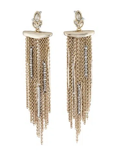 Pre-owned Alexis Bittar Crystal Fringe Drop Earrings In Multicolor
