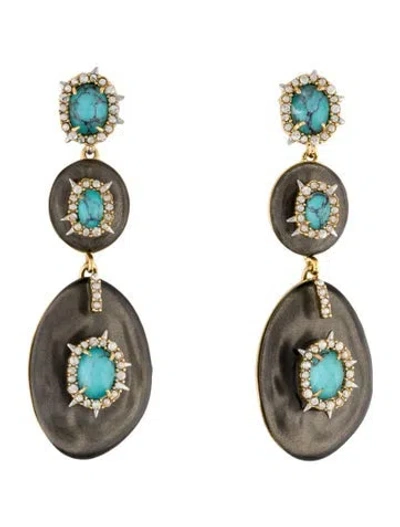 Pre-owned Alexis Bittar Crystal, Glass & Resin Drop Earrings