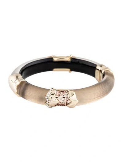 Pre-owned Alexis Bittar Crystal, Glitter & Lucite Hinged Bracelet, 7" In Multicolor