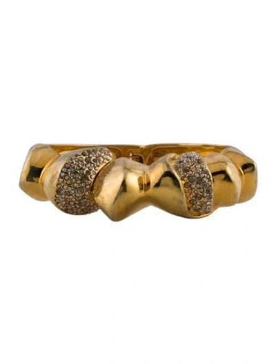 Pre-owned Alexis Bittar Crystal Hinge Bangle Bracelet, 7" In Multi