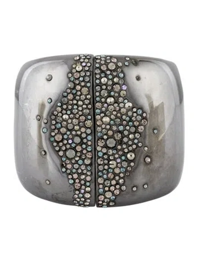 Pre-owned Alexis Bittar Crystal Hinge Cuff Bracelet, 7" In Multi