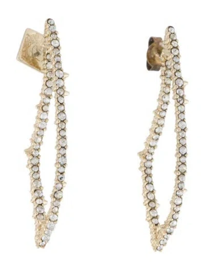Pre-owned Alexis Bittar Crystal Hoop Earrings In Clear