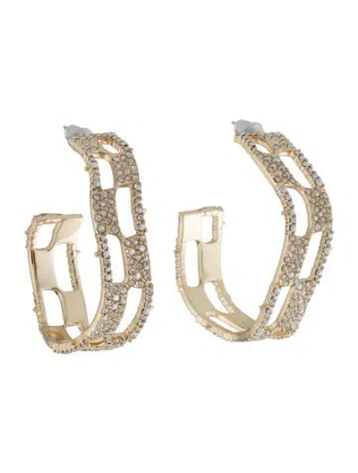 Pre-owned Alexis Bittar Crystal Hoop Earrings In Multi