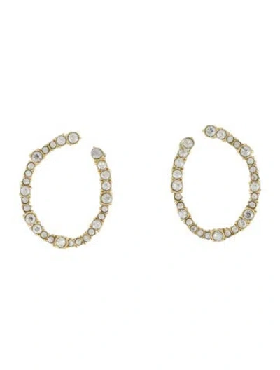 Pre-owned Alexis Bittar Crystal Hoop Earrings In Multi