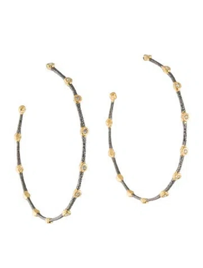 Pre-owned Alexis Bittar Crystal Hoop Earrings In Multi