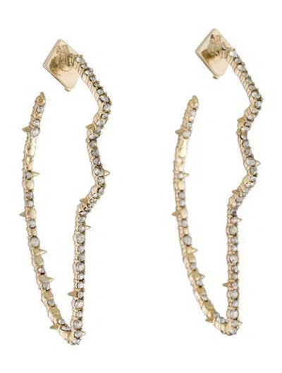 Pre-owned Alexis Bittar Crystal Hoop Earrings In Multi