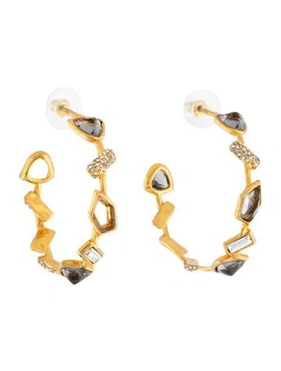 Pre-owned Alexis Bittar Crystal Hoop Earrings In Multicolor