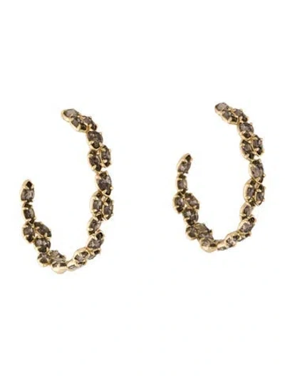 Pre-owned Alexis Bittar Crystal Inside Out Hoop Earrings In Multi