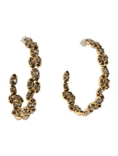 Pre-owned Alexis Bittar Crystal Inside Out Hoop Earrings In Multi